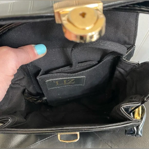Vintage Liz Claiborne Black Patent Leather Purse - Picture 7 of 8